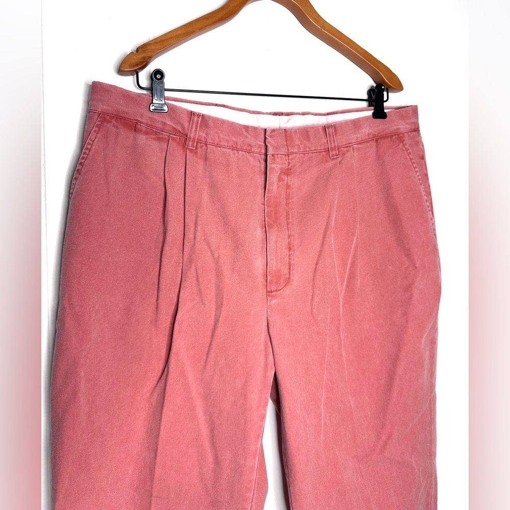 Vintage Great Point Pleated Pink Cotton Canvas Pants Trousers - Picture 3 of 11